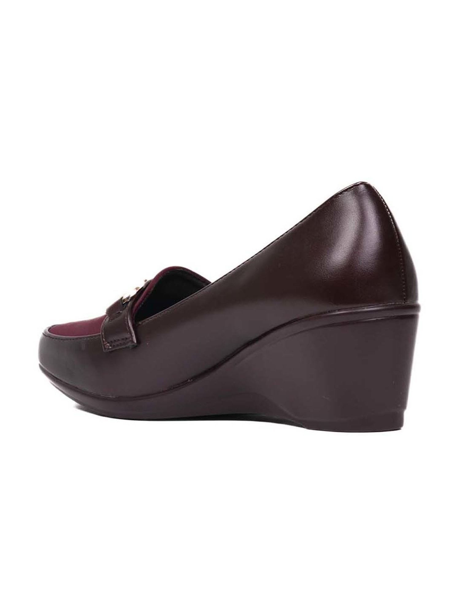 Jove Women's Wine Wedge Loafers