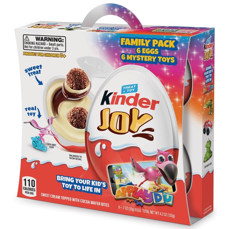 Kinder Joy Sweet Cream Topped with Cocoa Wafer Bites Chocolate Treat + Toy - 6ct