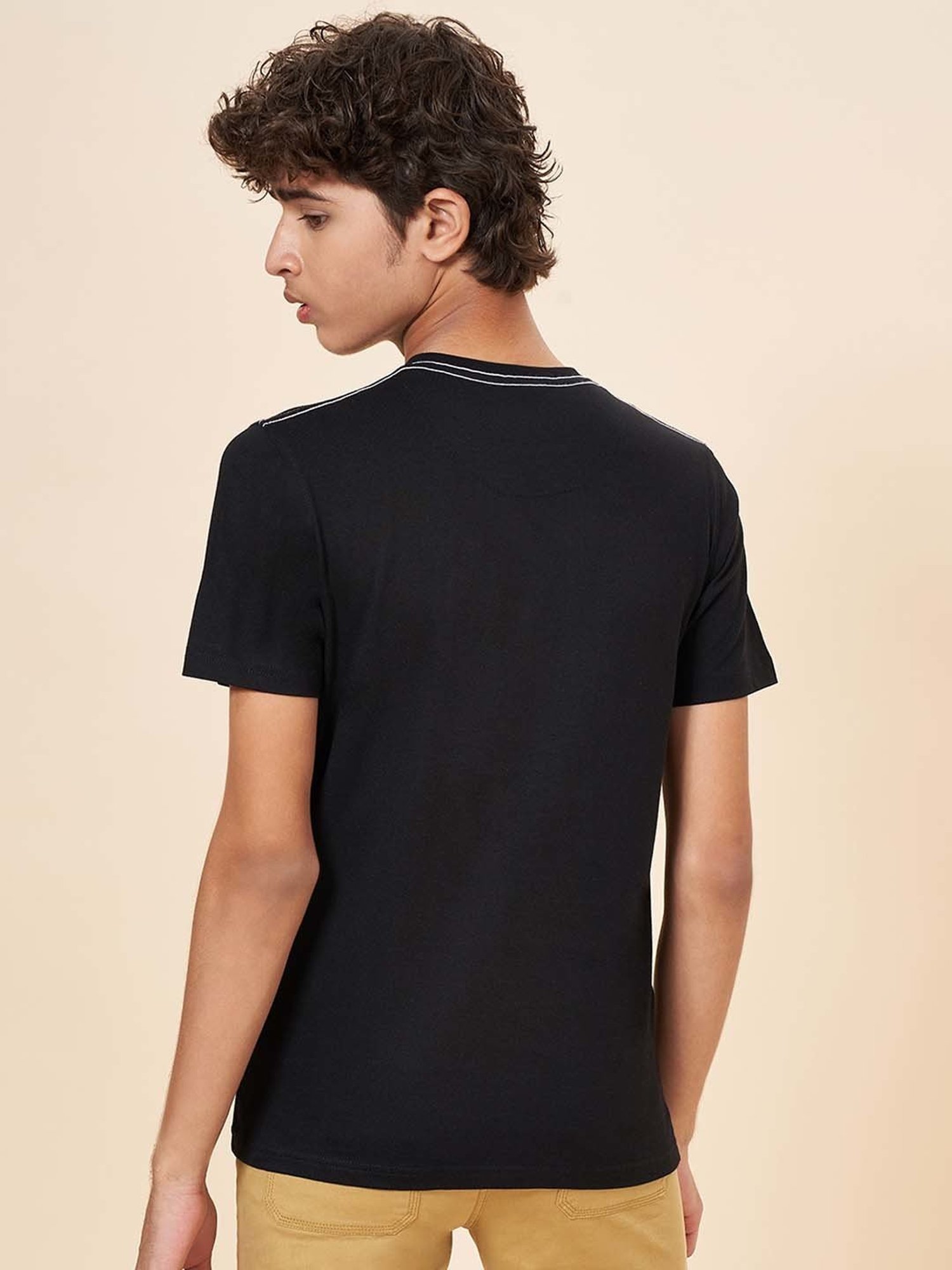 Coolsters by Pantaloons Kids Jet Black Cotton Printed T-Shirt