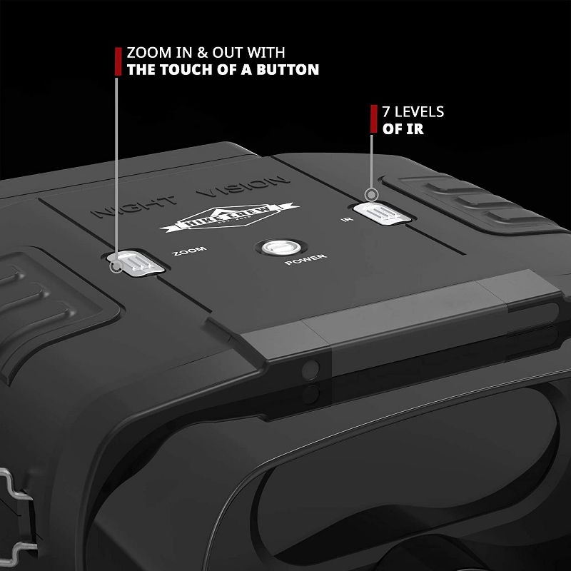 Hike Crew Digital Night Vision Binoculars, Large LCD Screen with 7 Levels of Brightness for 100% Darkness, 2X Digital Zoom, Infrared Night Goggles for Hunting