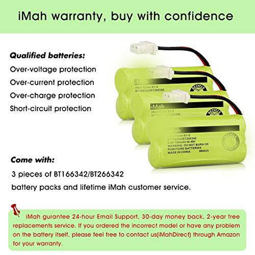 Ryme B12 BT166342 BT266342 BT183342 BT283342 Cordless Phone Batteries Compble with Vtech CS6114 CS6429 CS67192 ATT EL5210 EL51203 Handset Telephone Pack of 3