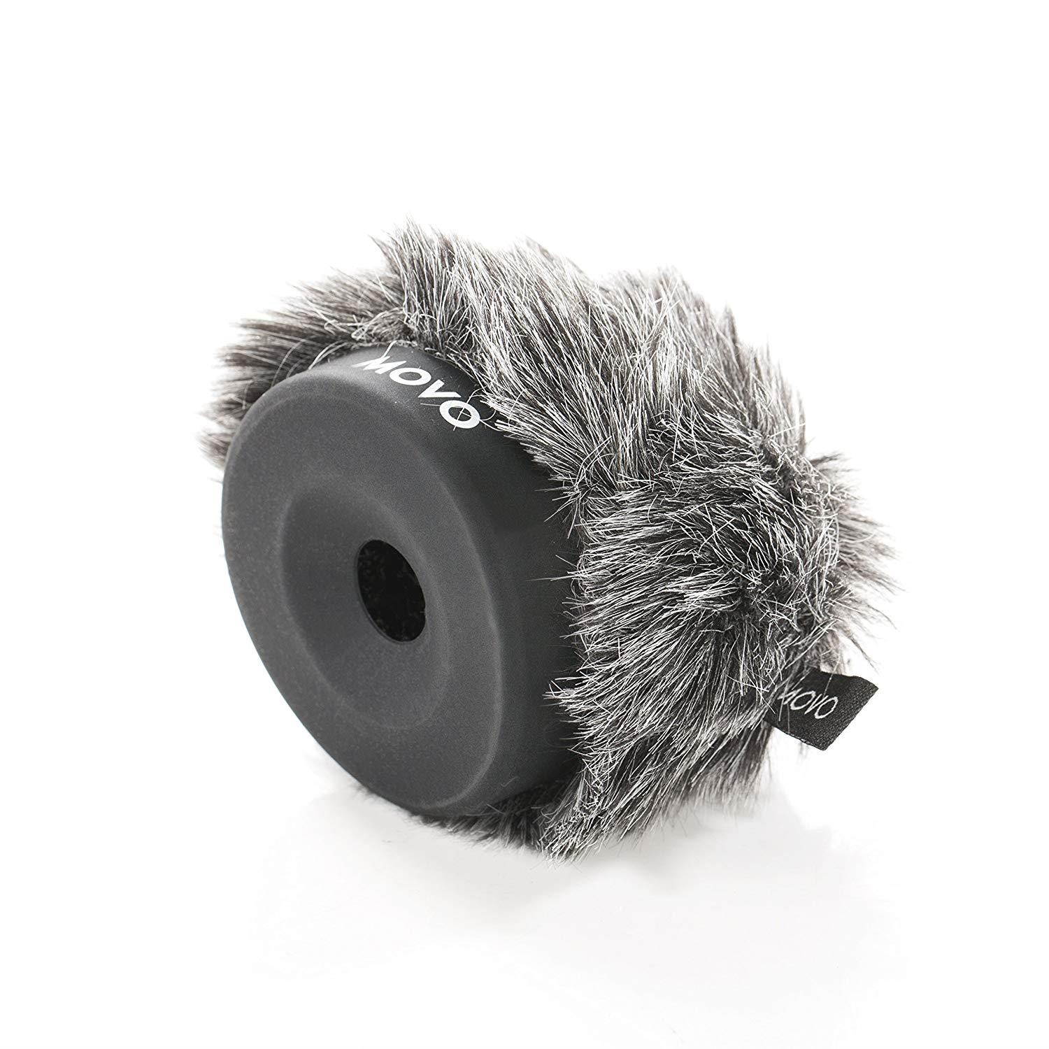 Movo WS-G30 Furry Rigid Windscreen for Microphones 18-23mm in Diameter and up to 1.2" (3cm) Long - Dark Gray