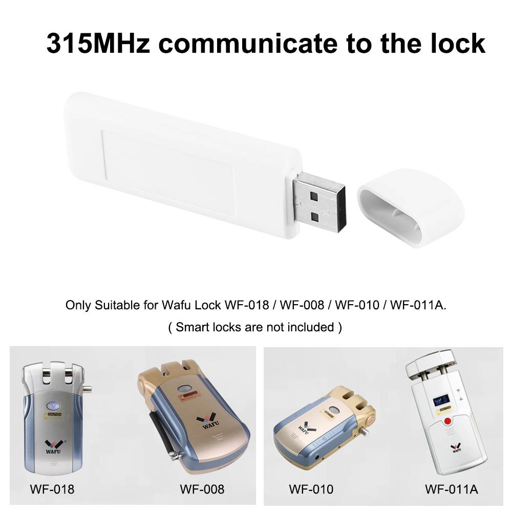 Wafu Smart Lock Wifi Adapter Smart Life APP Network Wireless 315MHz Remote Control iOS Android Mobile Phone APP For Lock Wafu 010 / 011 / 019