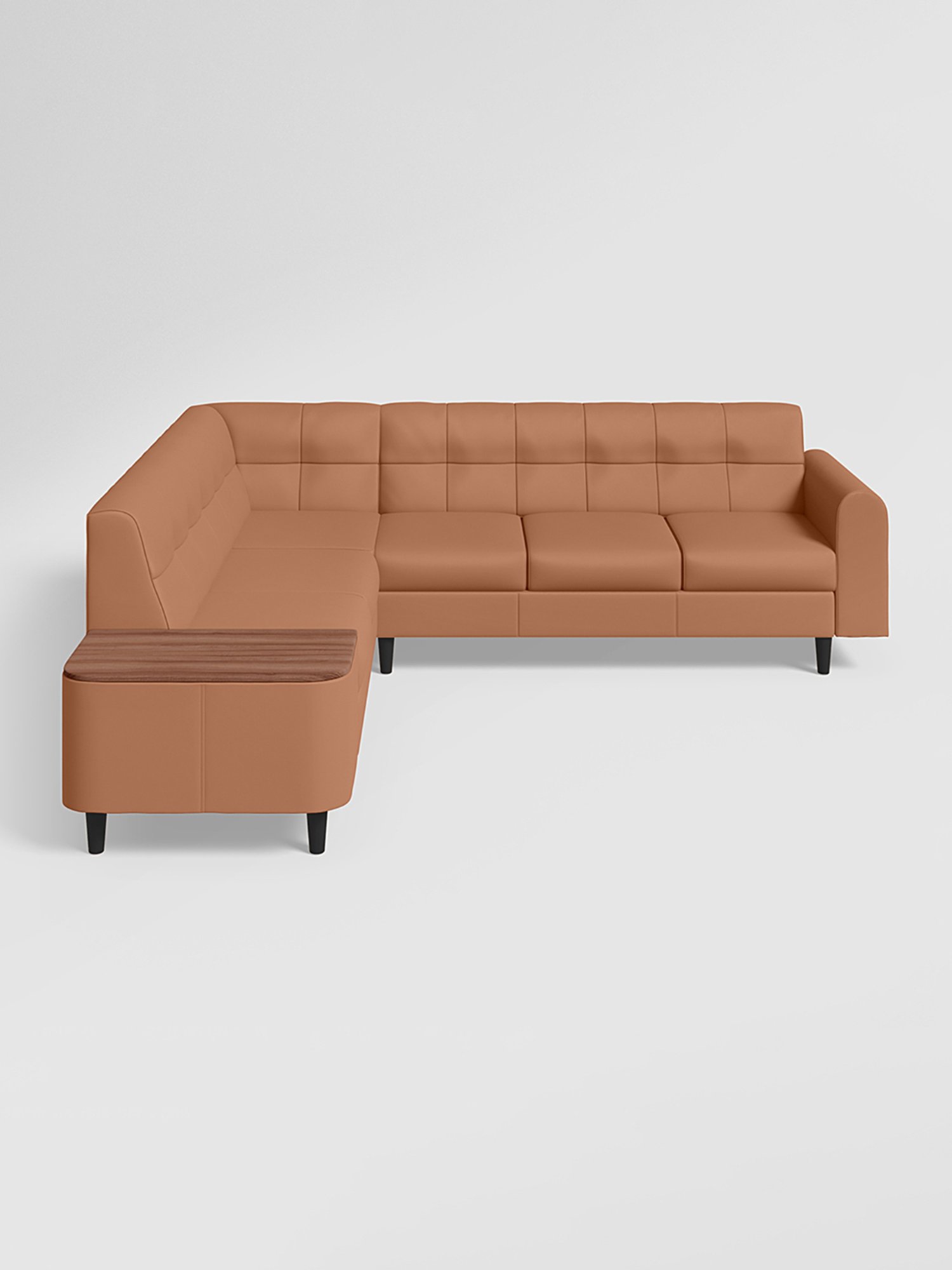 Godrej Interio Orbit L Shape Beige Pinewood 5 Seater LH Sofa