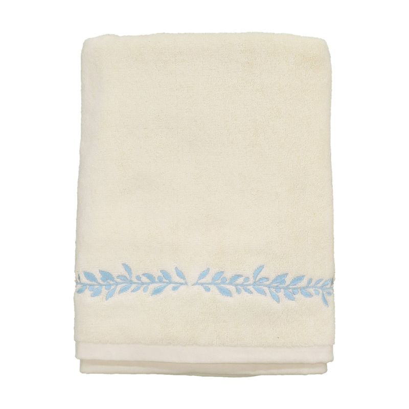 3pc Avignon Bath Towel Sets Blue/Cream - Allure Home Creation