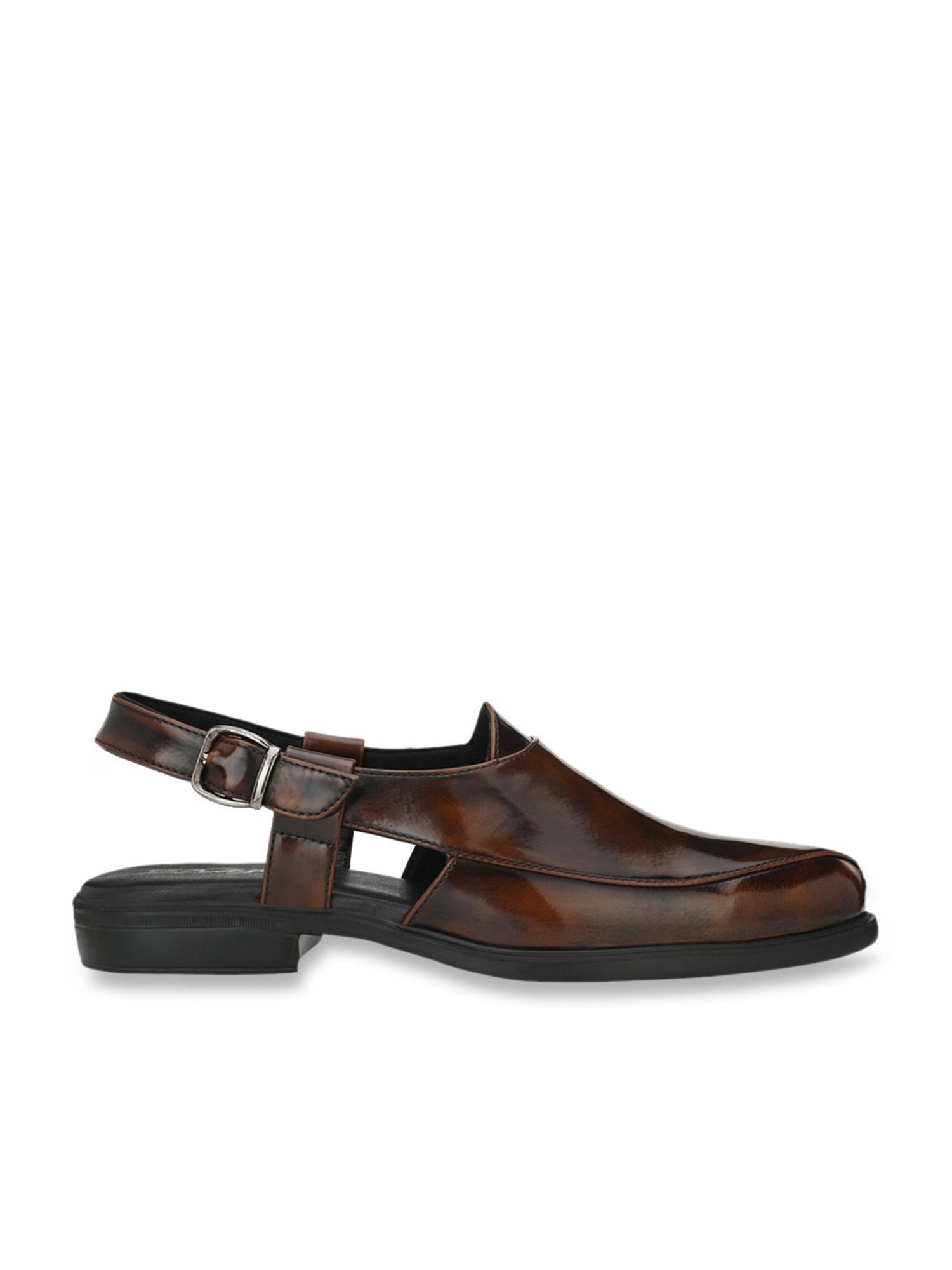 Delize Men's Brown Back Strap Sandals