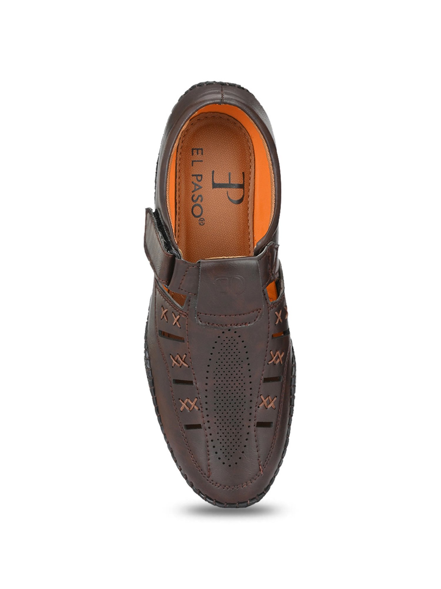 El Paso Men's Brown Fisherman Sandals