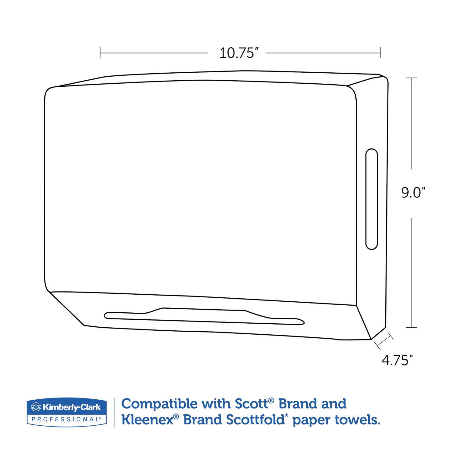 KIMBERLY CLARK Scottfold Towel Dispenser Plastic 10 3/4w x 4 3/4d x 9h Smoke