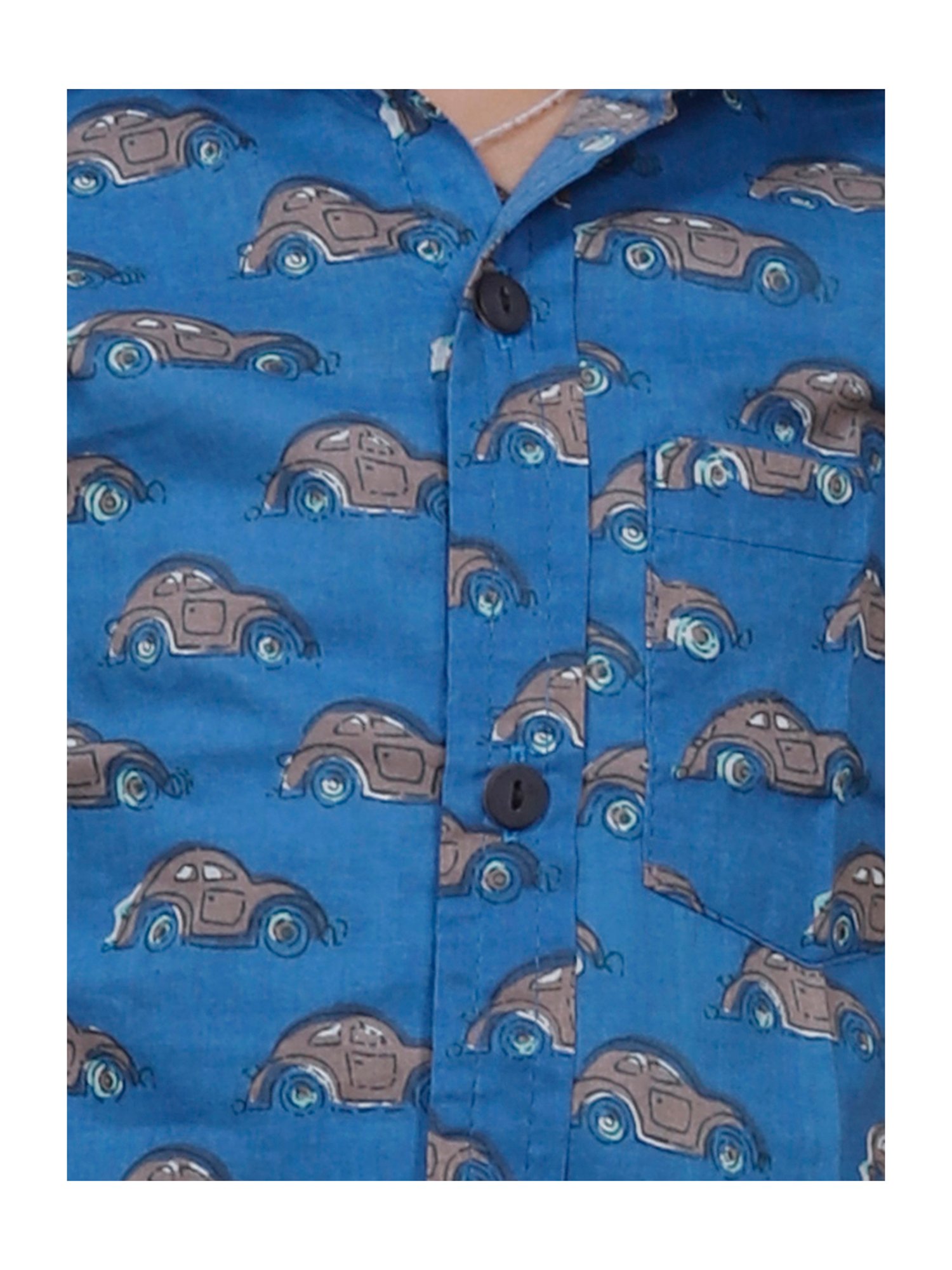 Tippy Top Kids Blue Printed Shirt with Shorts