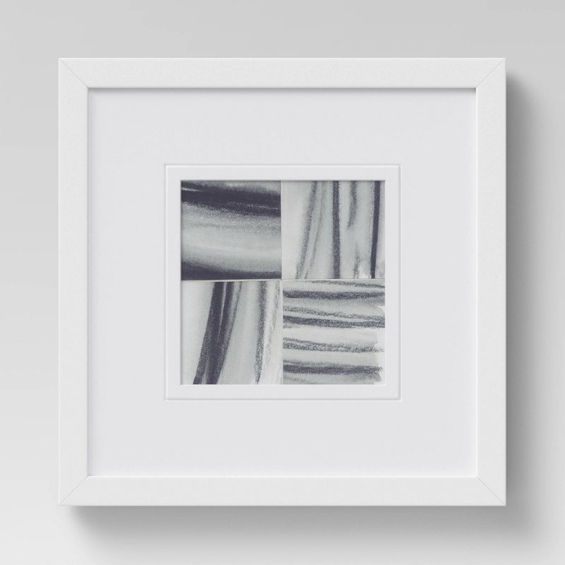 (Set of 2) 12" x 12" Framed Brushed Strokes Wall Art Gray - Project 62™