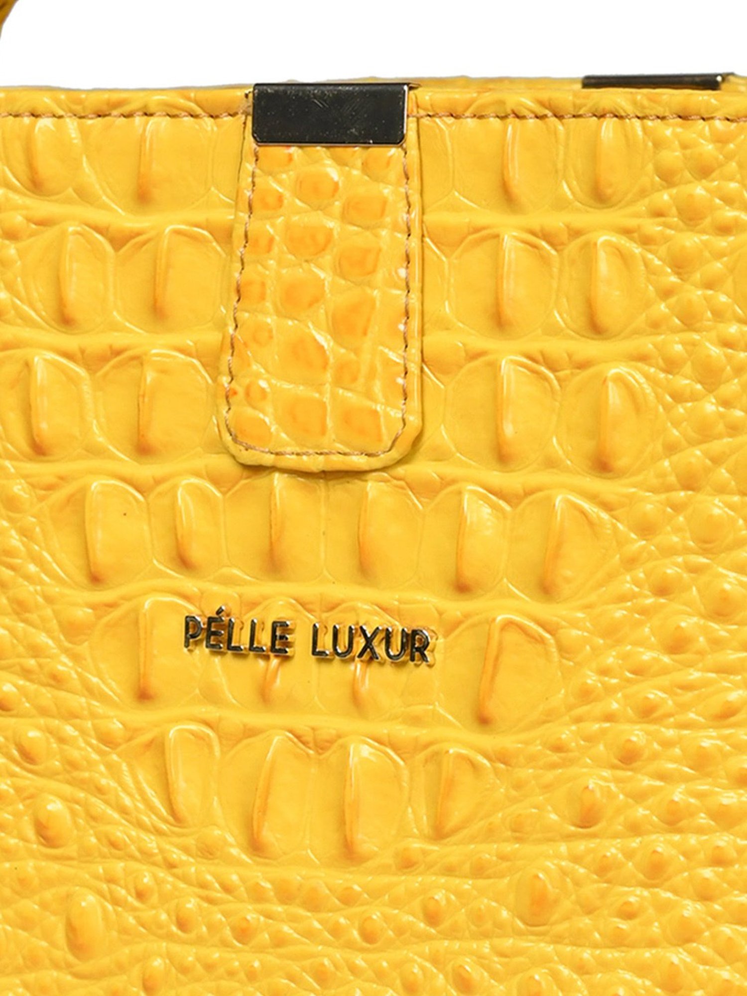 PELLE LUXUR Yellow Animal Effect Small Bucket Bag