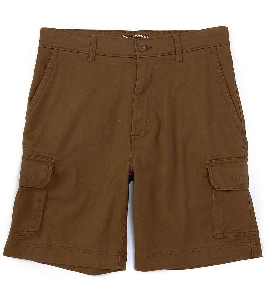 Roundtree & Yorke Big and Tall Performance 9#double; and 11#double; Inseam Flat Front Herringbone Print Shorts