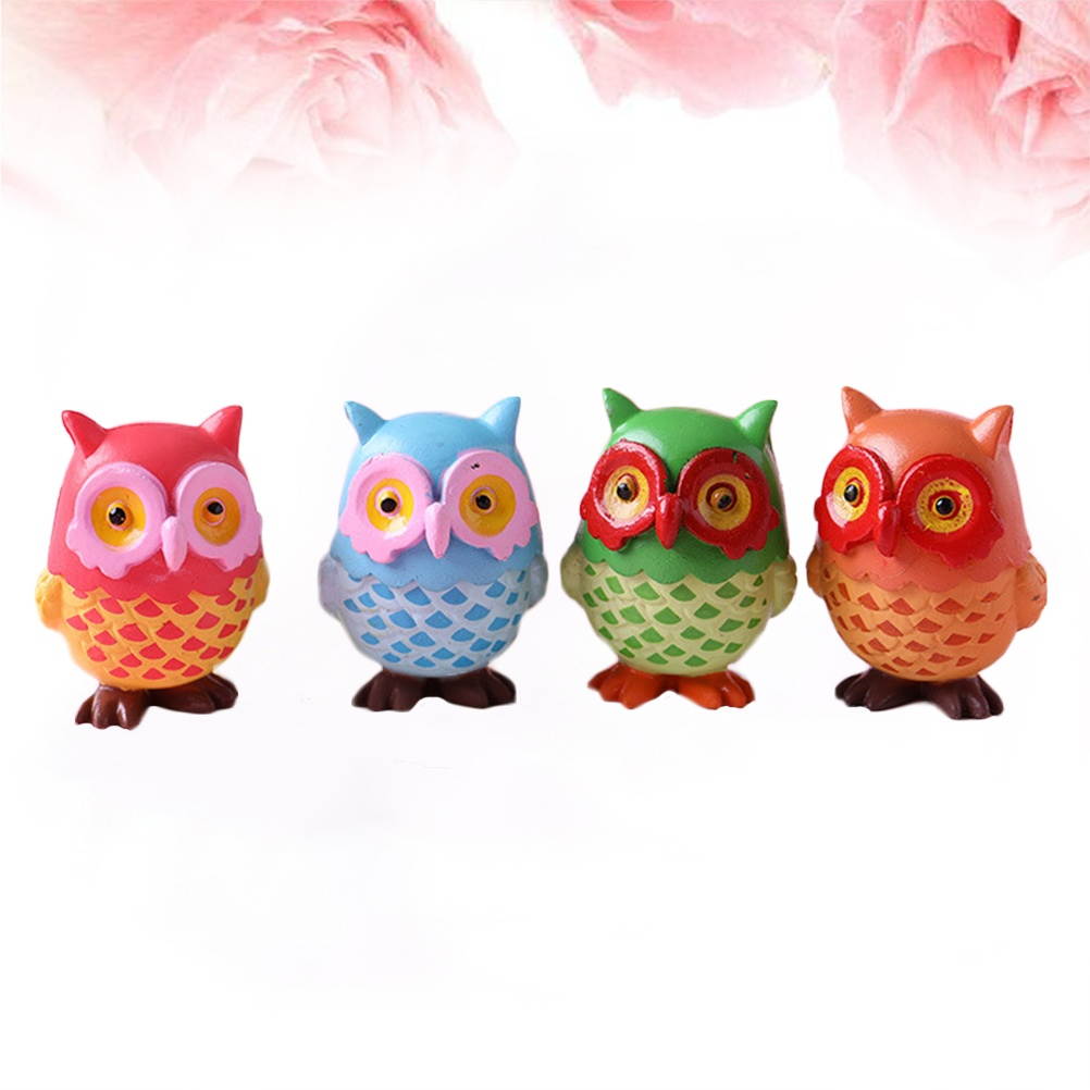 4PCS Mini Owl Refrigerator Stickers 3D PVC Animal Fridge Magnets for Home Decoration (Random Color)