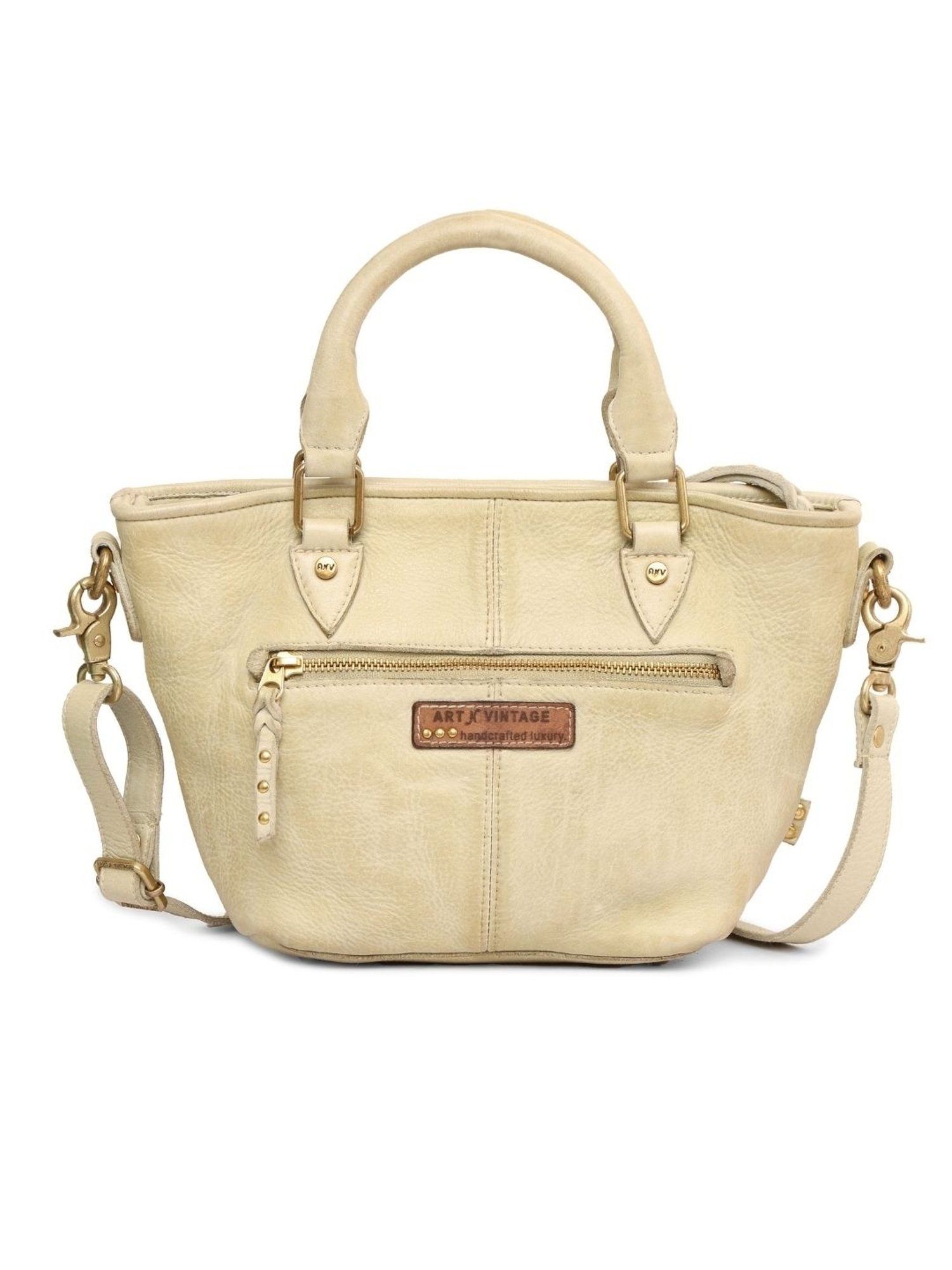 Art N Vintage Floral Bliss Green Leather Embroidered Medium Handbag