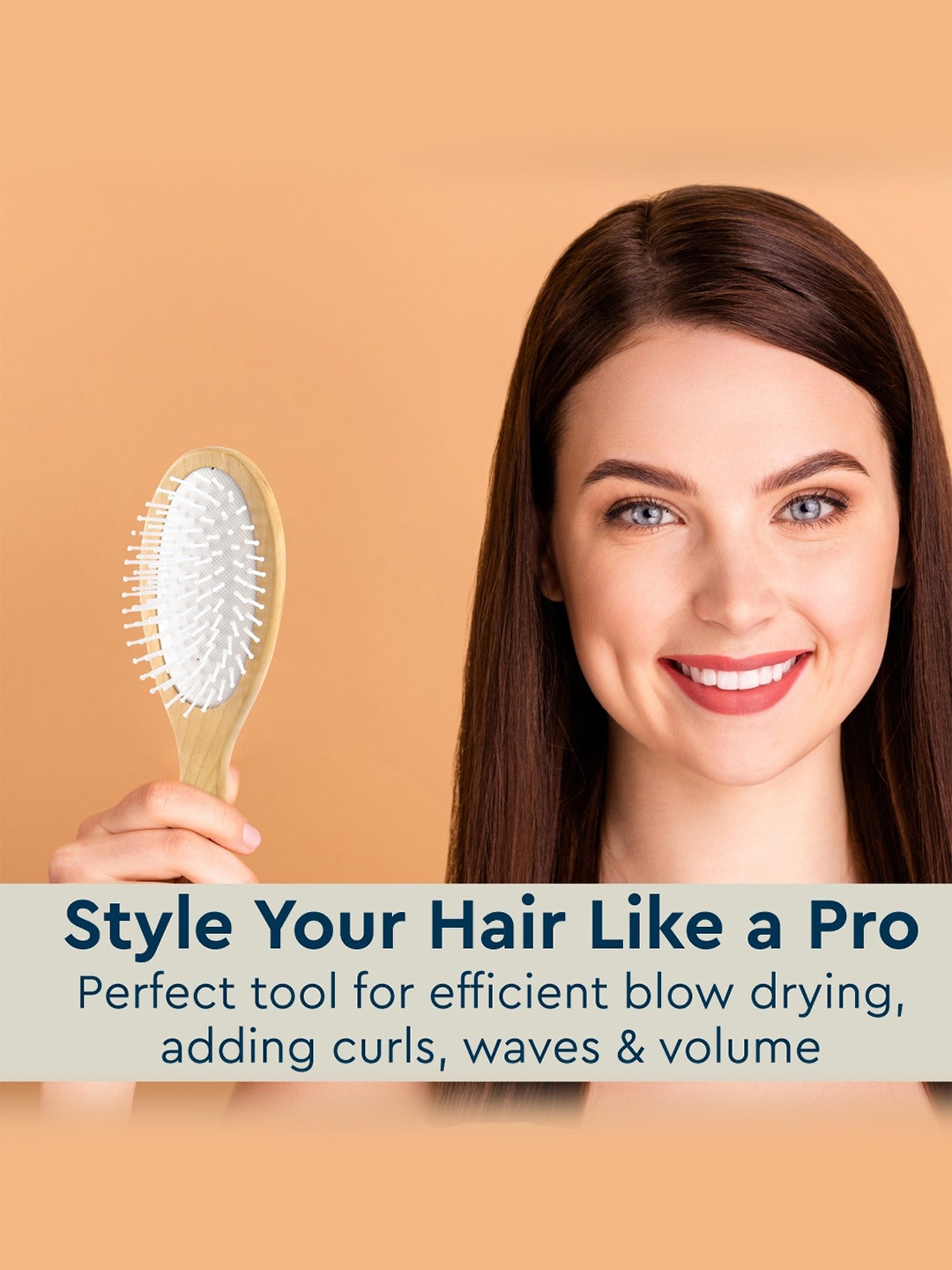 GUBB Wooden Hues Oval Brush for Hair Styling