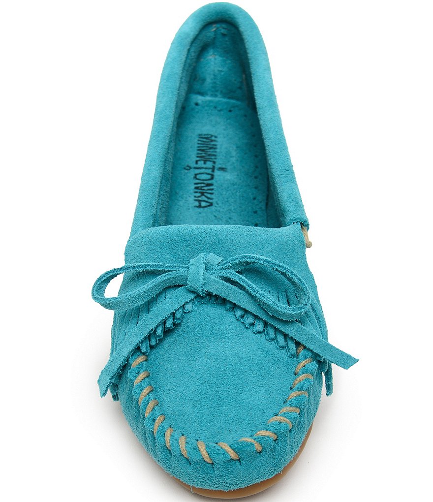 Minnetonka Kilty Suede Fringe Moccasins