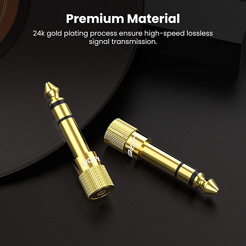 635mm 14 inch Male to 35mm 18 inch Female Stereo Audio Adapter Gold Plated 2 Pack
