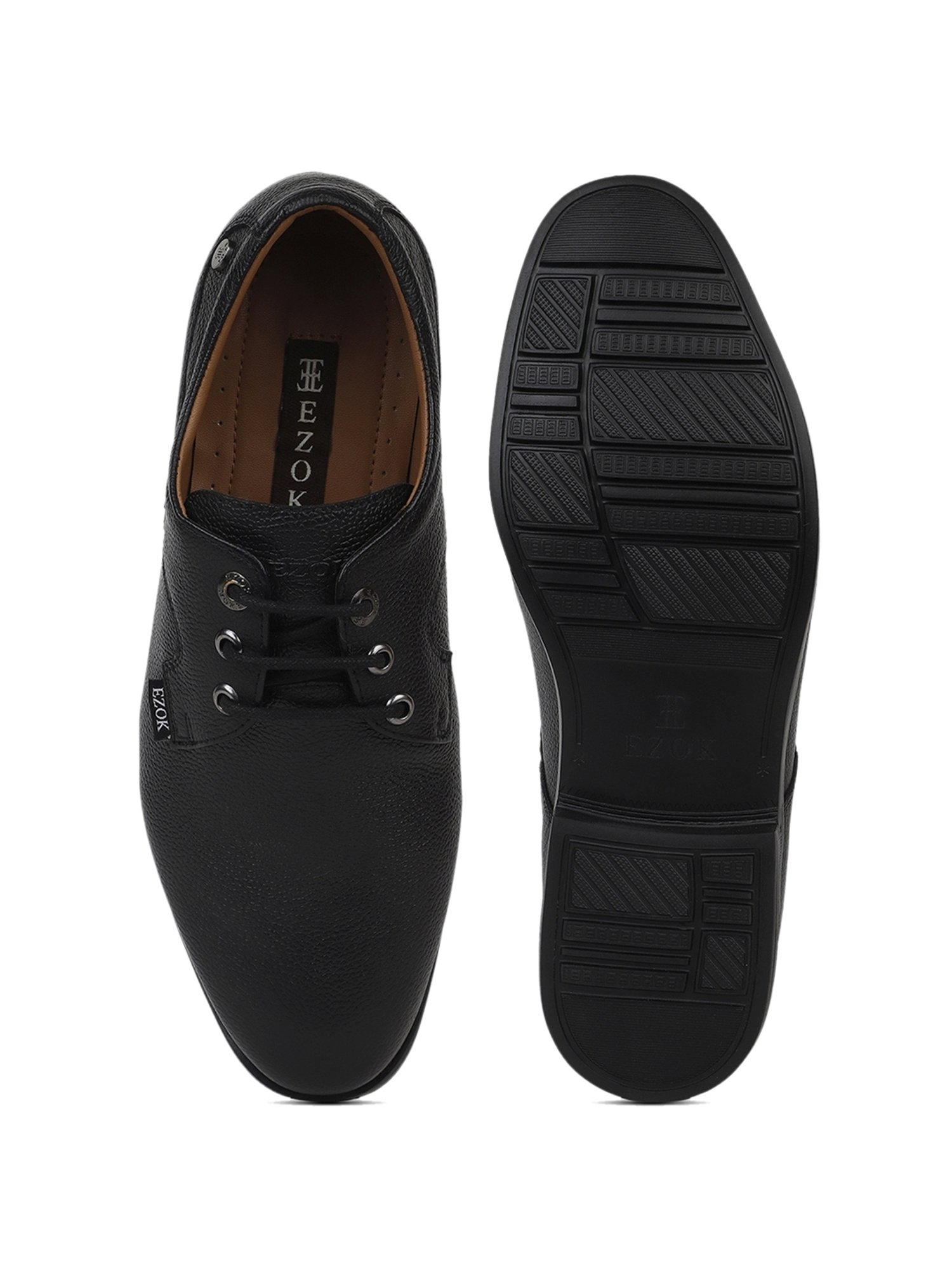 EZOK Men's Black Derby Shoes