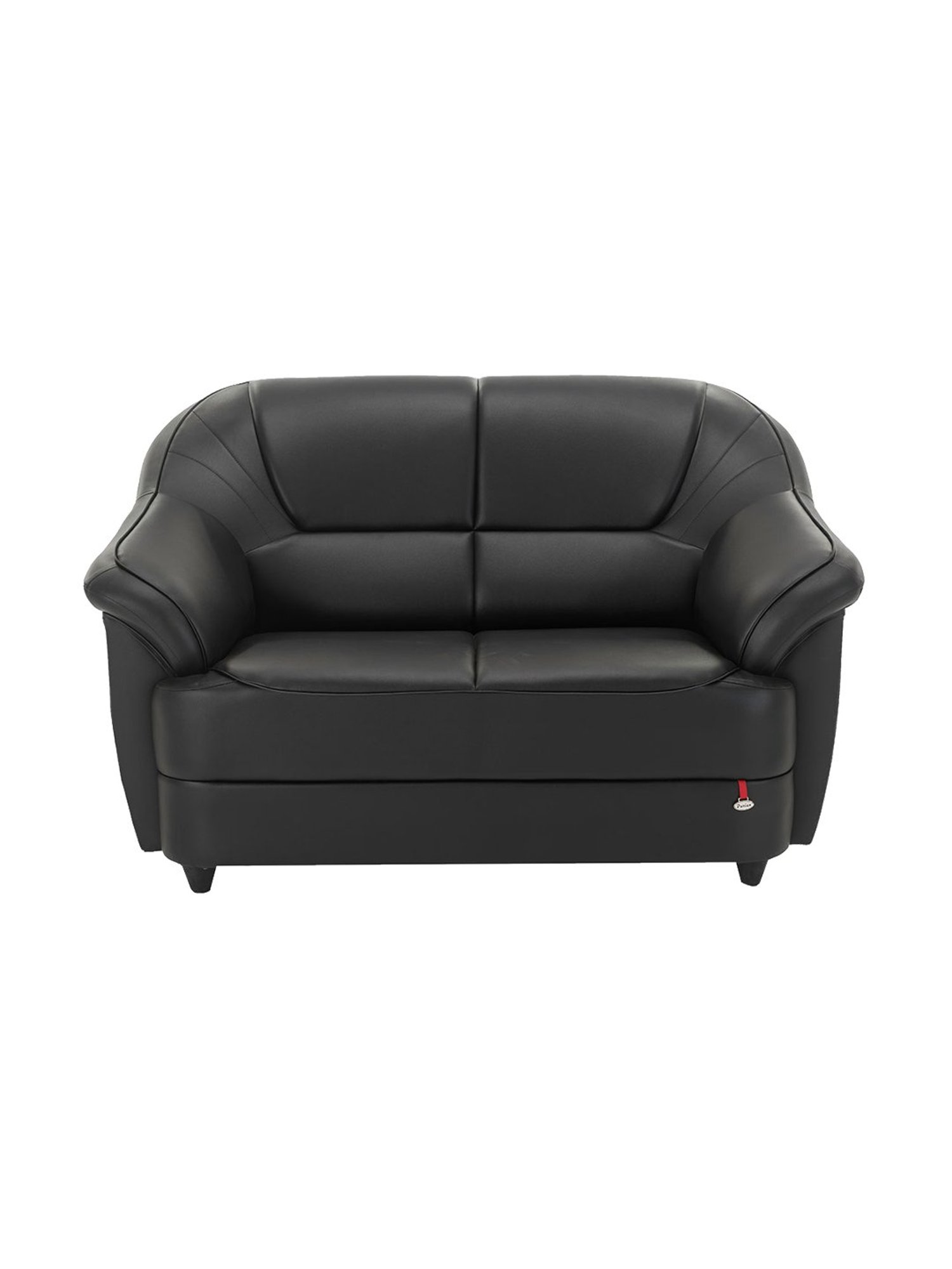 Durian Berry Black Premium Leatherette 2 Seater Sofa