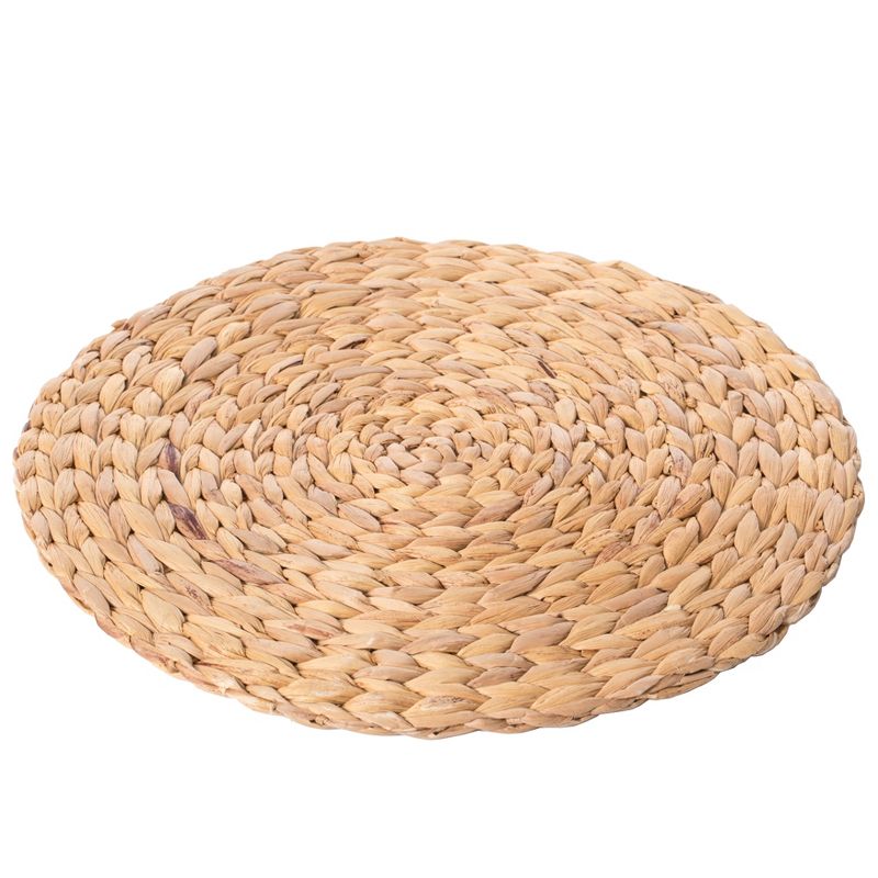 Vintiquewise 15" Decorative Weave Water Hyacinth Round Mat Charger Plates for Dining Table 