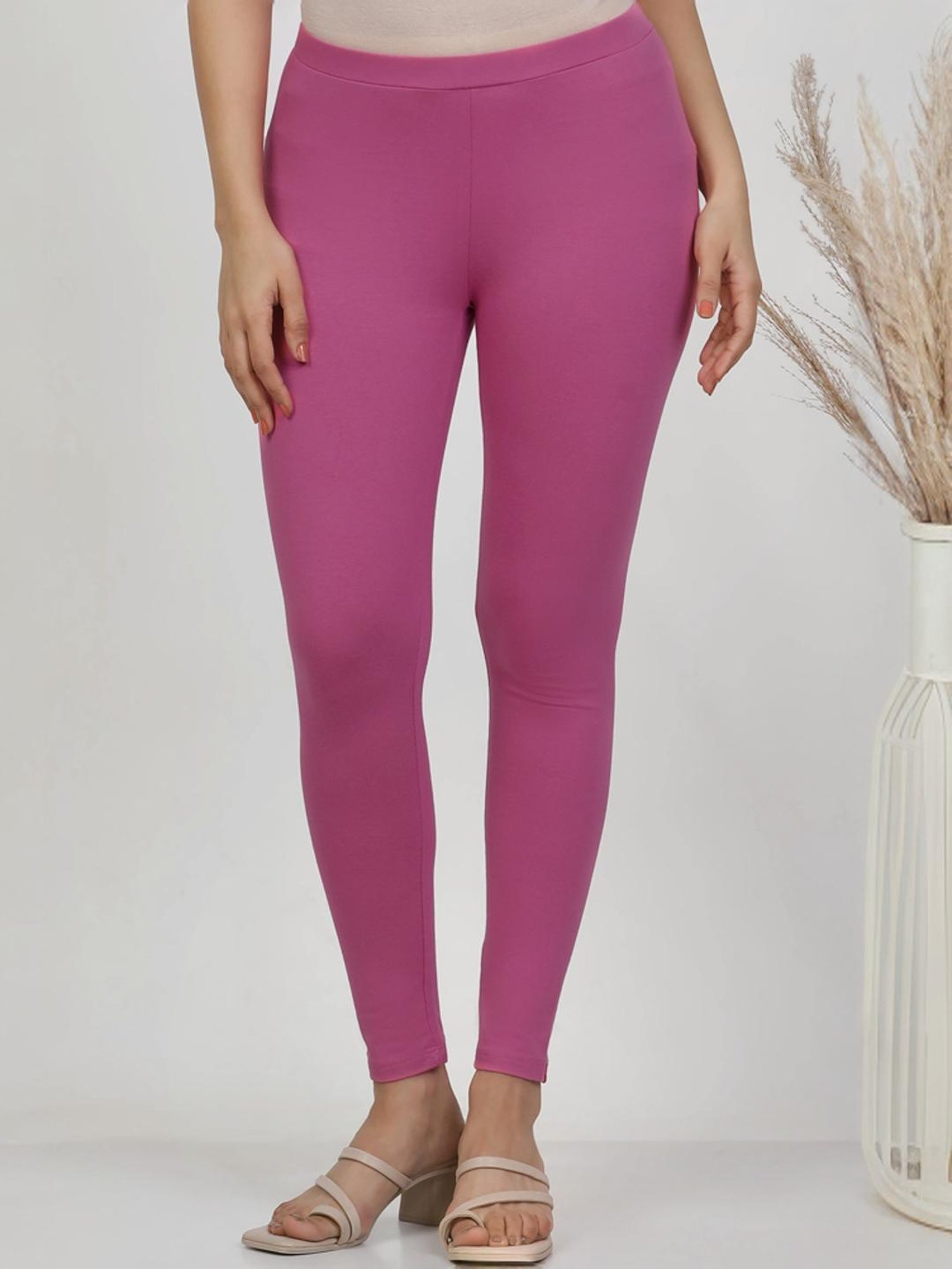 W Pink Cotton Leggings