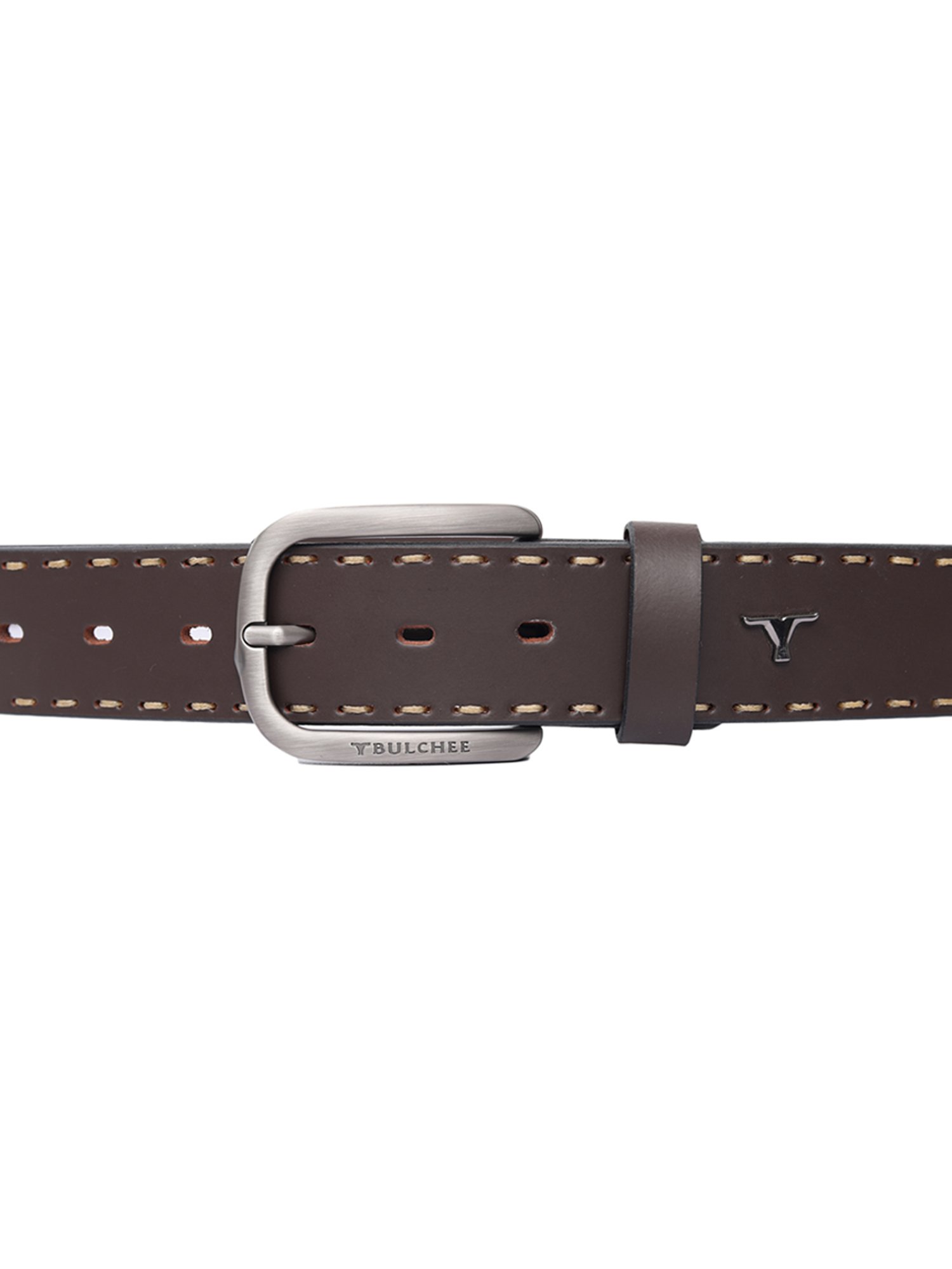 BULCHEE Brown Leather Casual Belt for Men