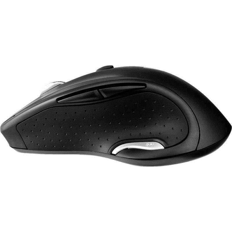 V7 Deluxe Wireless Optical Mouse - Black - Optical - Wireless - Radio Frequency - Black - USB - 1600 dpi - Scroll Wheel - 6 Button(s)