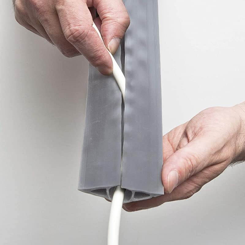 CC4 Floor Cord CoverCable Protector Light Duty | Protect Cords and Prevent a Trip Hazard | 6 Foot Length | Cable Cavity 063 W x 031 H 6 Feet Grey