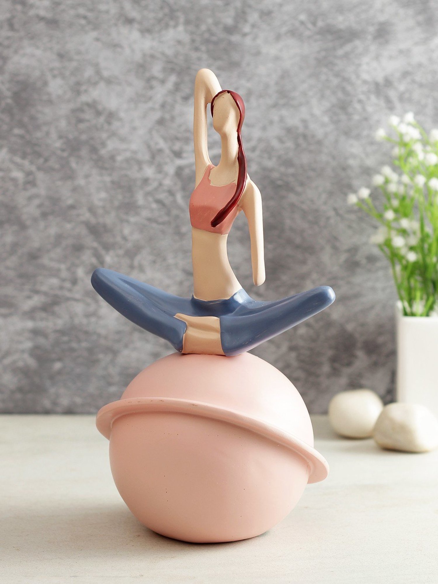 Tayhaa Pink Healthy Yoga Pose Figurine
