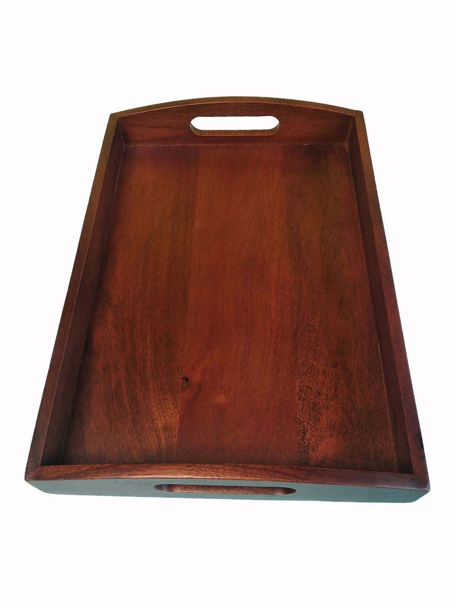 Crayton Elegant Brown Mango Wood Rectangular Serving Tray - Set of 1