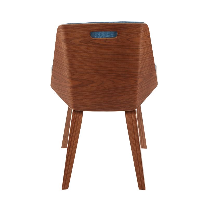 Corazza Mid-Century Modern Dining Chair Walnut/Dark Blue - LumiSource