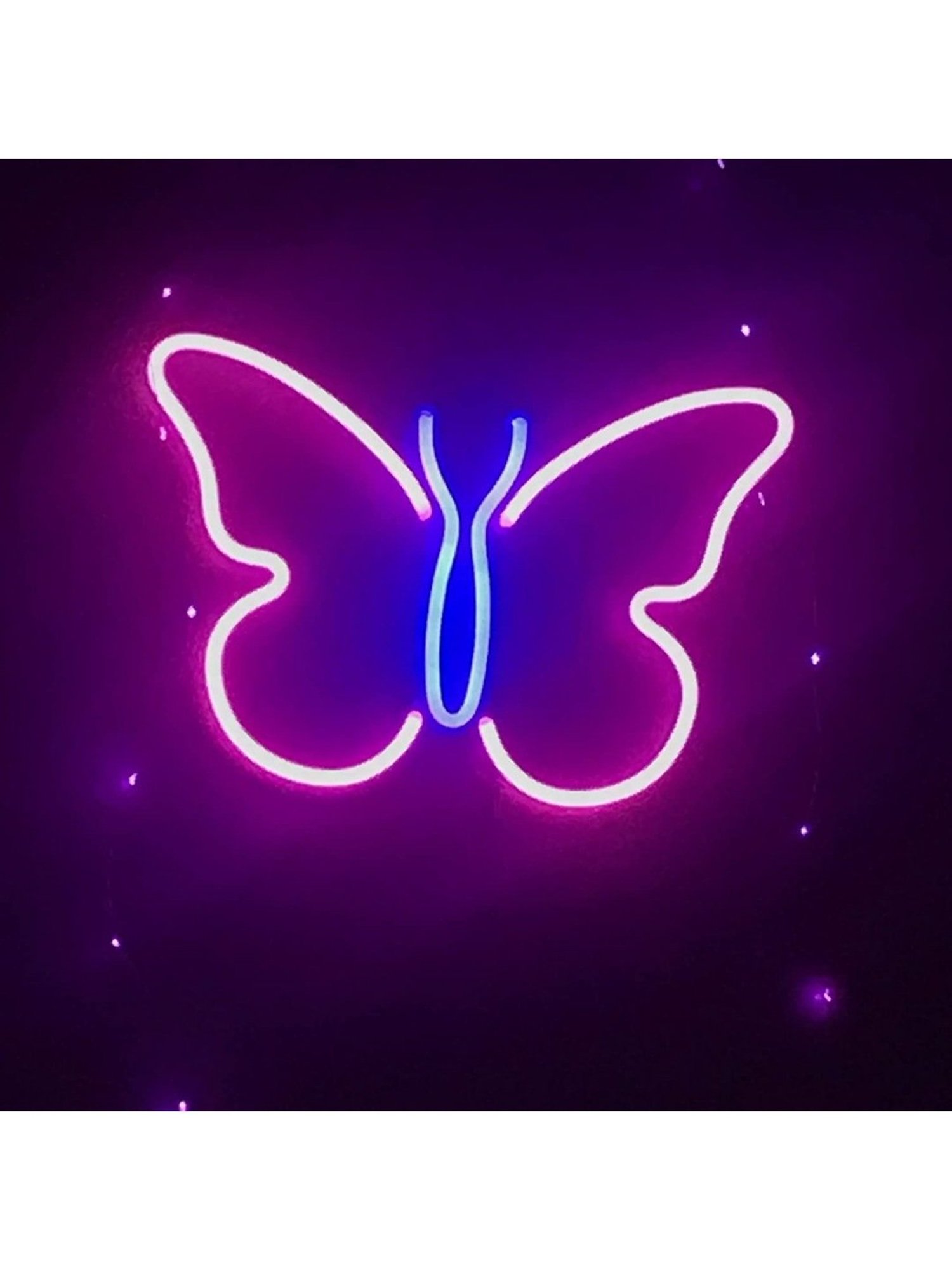 Xergy Butterfly Neon Signs Lights for Bedroom Wall Decor, USB or Battery LED Neon (Pink & Blue)