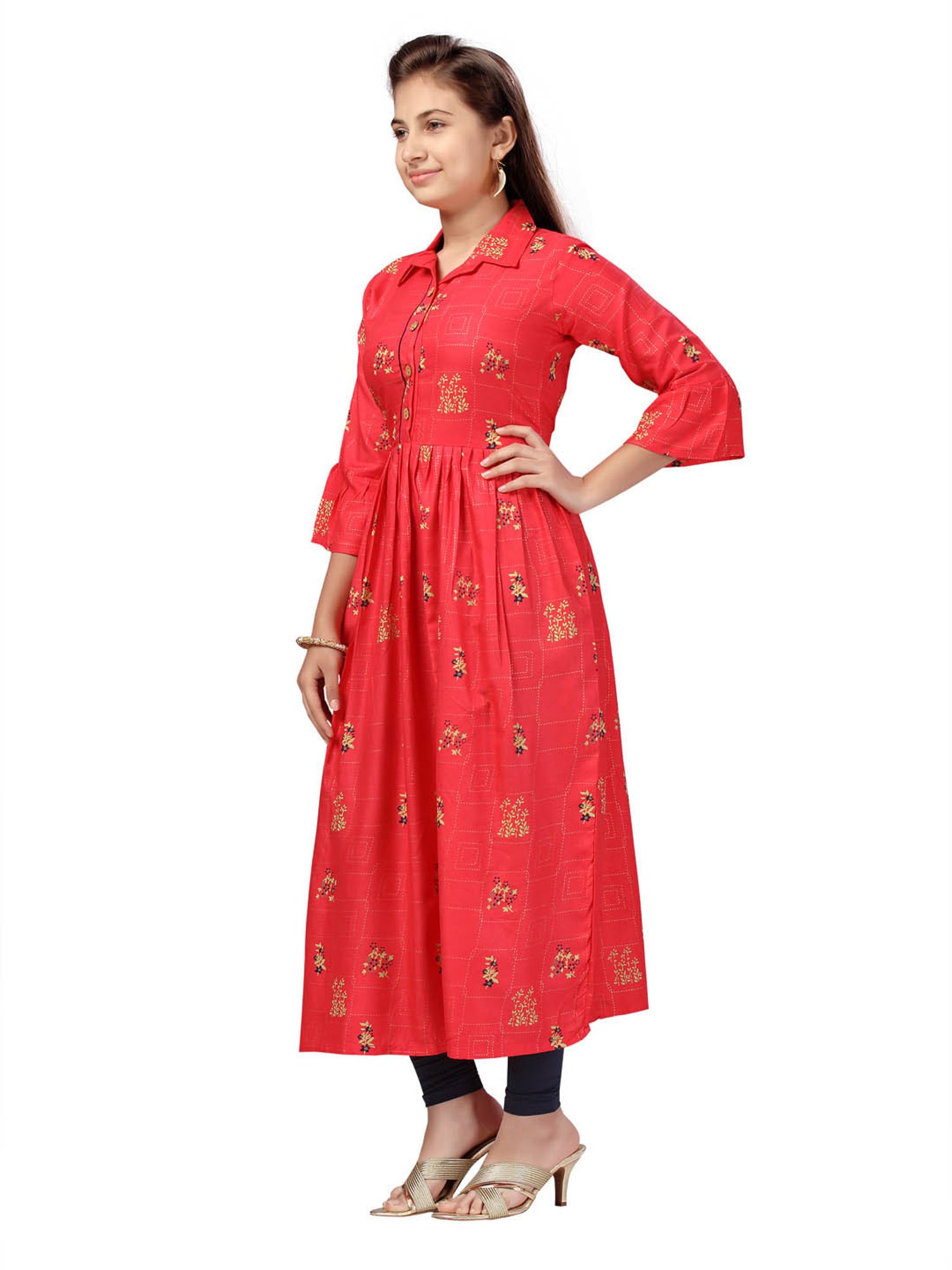 Peppermint Kids Navy Regular Fit Kurta Set