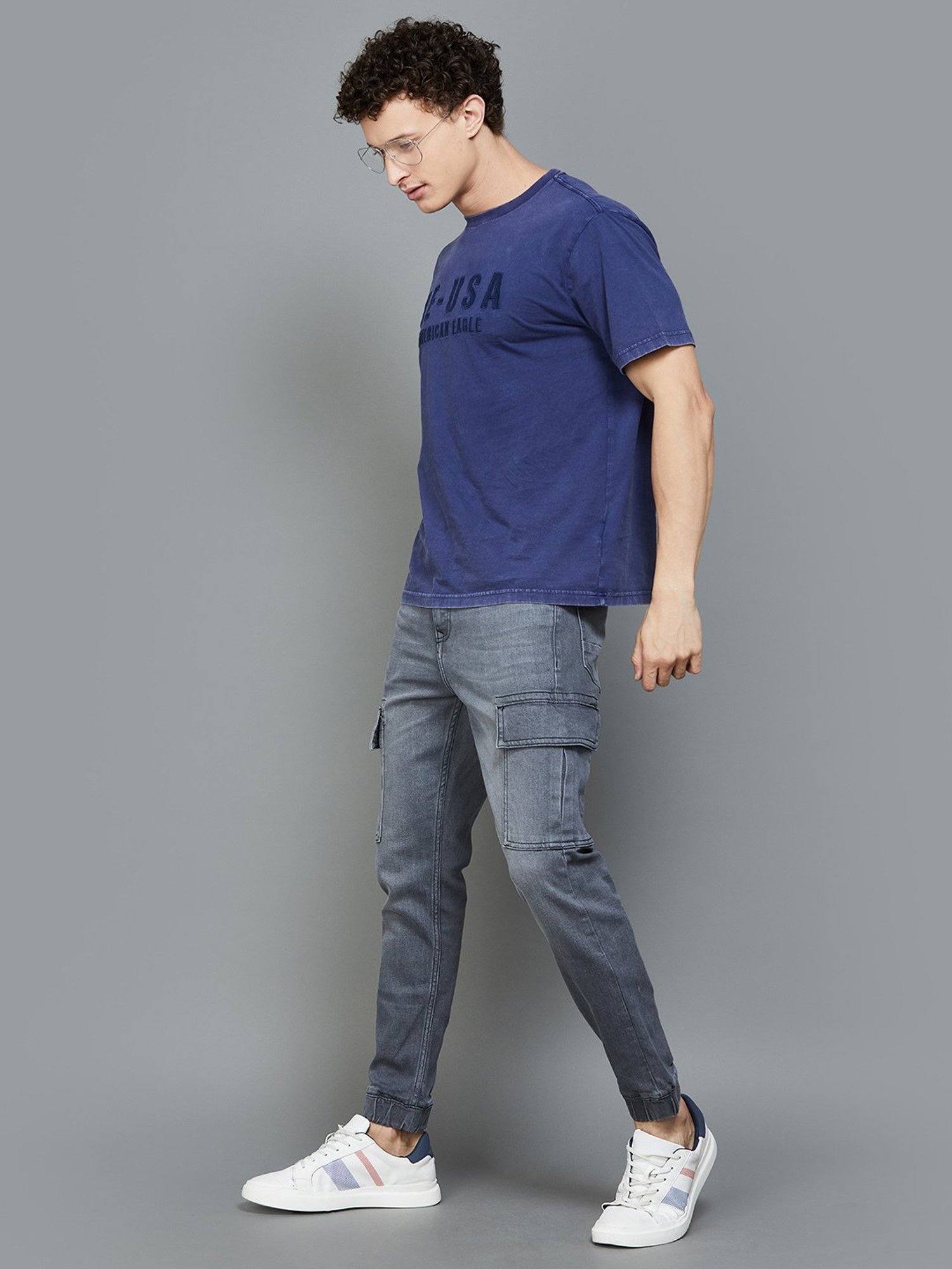 BOSSINI Grey Regular Fit Lightly Washed Jogger Jeans