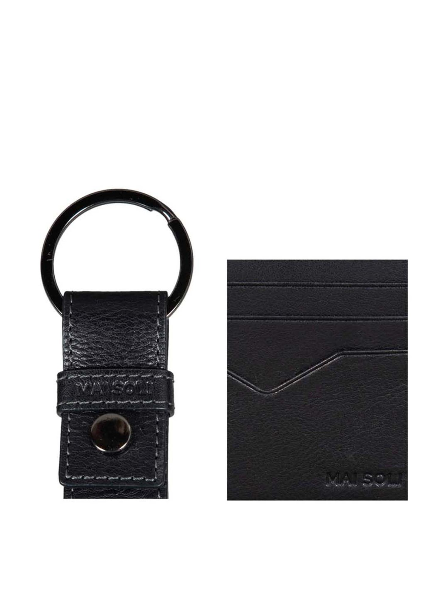 SASSORA Sliver Leather Keychain Key Ring Holders Anniversary Gift, Birthday Gift - Pack of 2