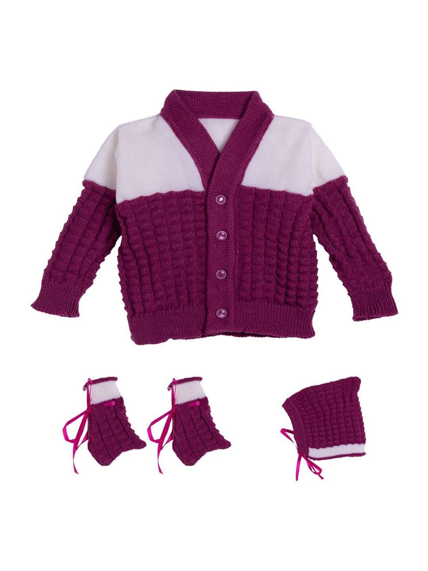 Pantaloons Baby Brown Cotton Printed Full Sleeves Sweater