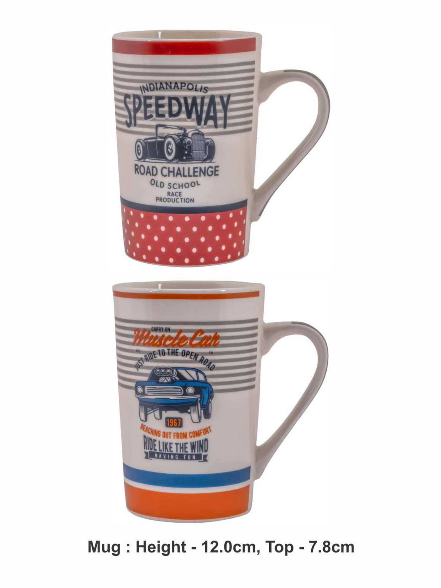 White Gold Multicolor Porcelain 8 cm Mug - Set of 4