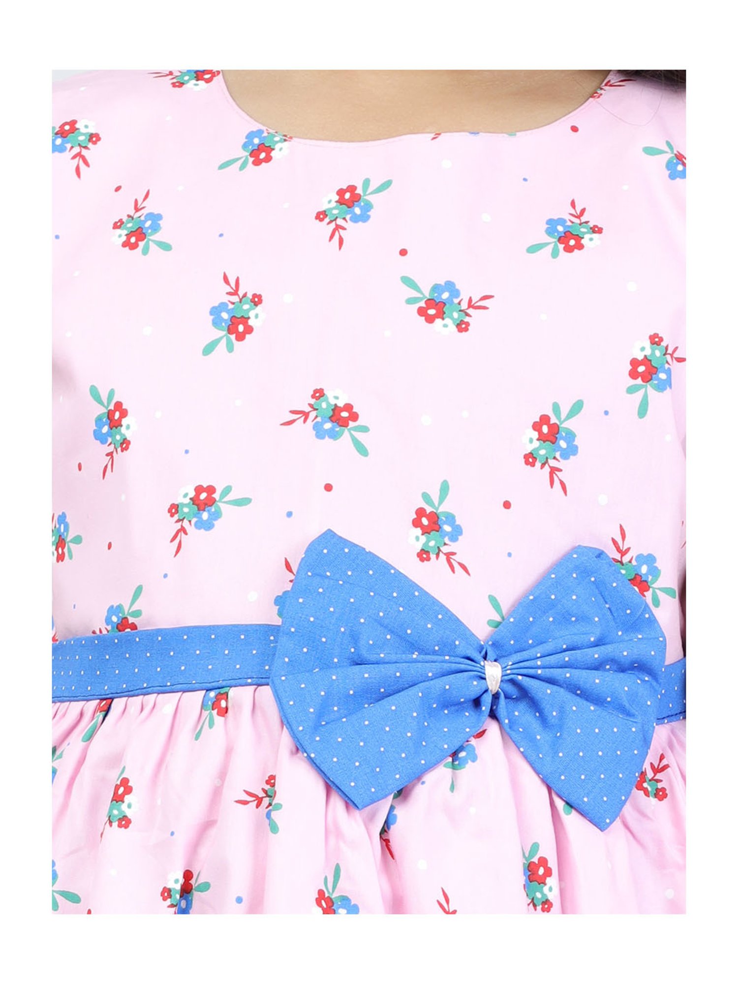 Todd N Teen Kids Pink Floral Print Frock