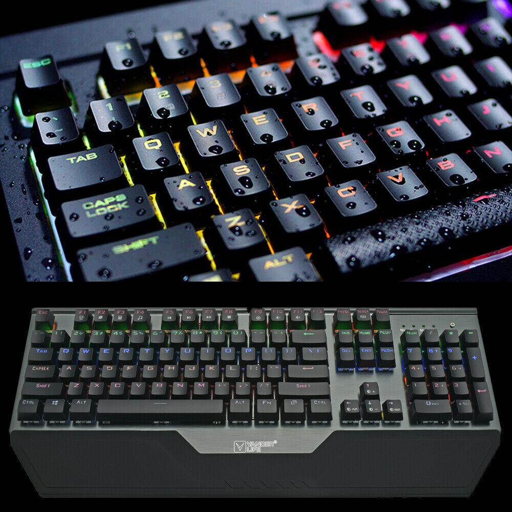 VANDER LED RGB Gaming Keyboard Wired Mechanical Button Backlight Keypads