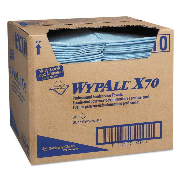 KIMBERLY CLARK X70 Foodservice Towels 1/4-Fold 12 1/2 x 23 1/2 Blue 300/Carton
