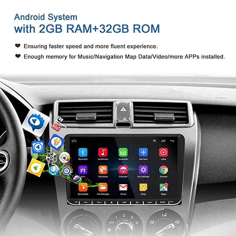 Stereo Radio Android 2G RAM+32G ROM Indash Head Unit for Volkswagen Jetta Passat Golf Touran Polo SEAT Skoda 9" Touch Screen with GPS Navigation WiFi Bluetooth FM USB+Backup Camera