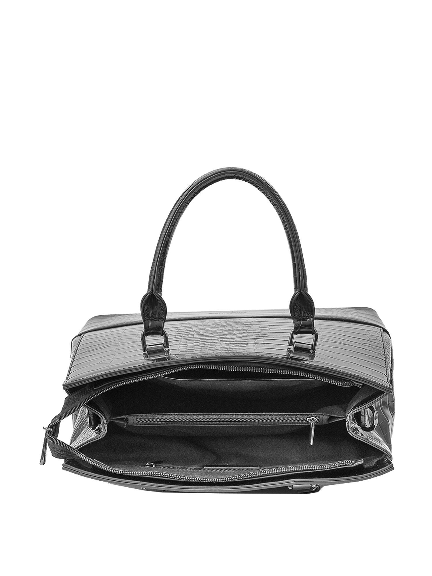 Miraggio Clara Black Textured Large Handbag