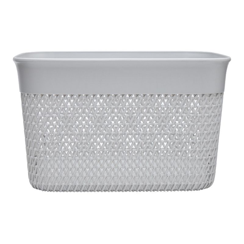 Life Story Lightweight Heavy Duty Storage Woven Basket 16 Quarts, Grey (4 Pack)