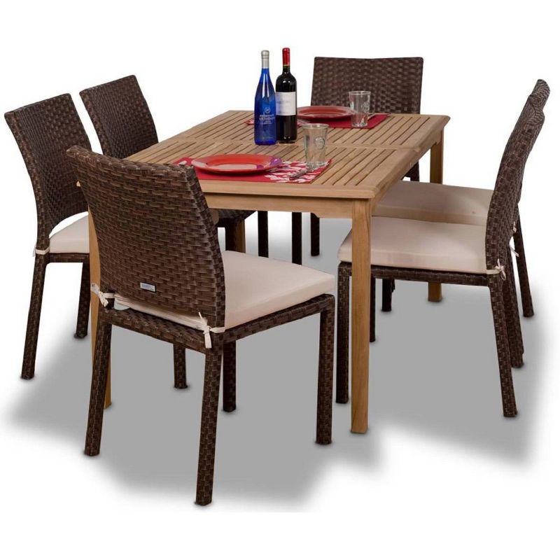 7pc Classic Outdoor Patio Dining Set Gray Wash - Saracina Home