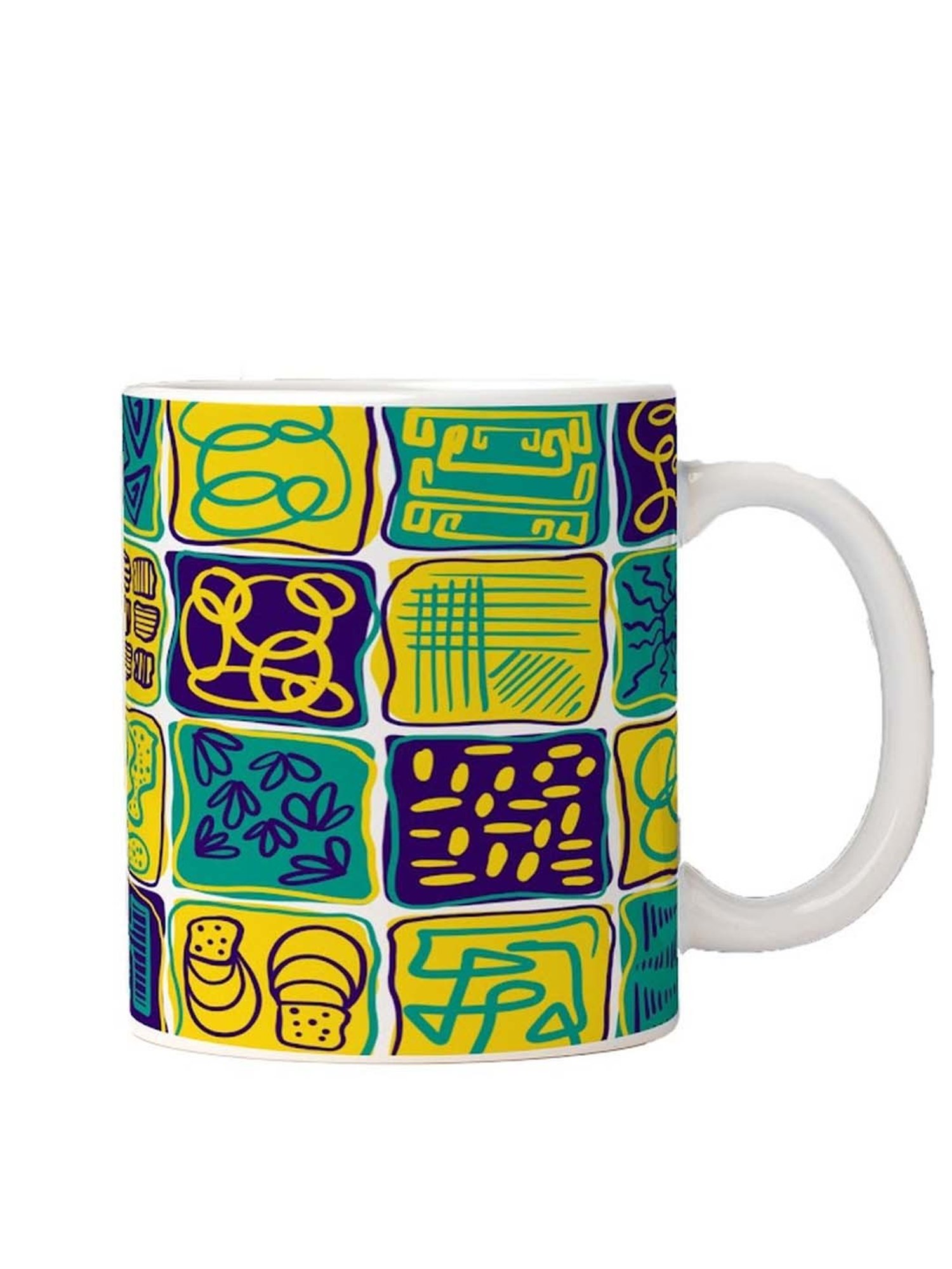 Nestroots White & Green Stoneware Painter'S Palette Coffee Mug (0.325 L)