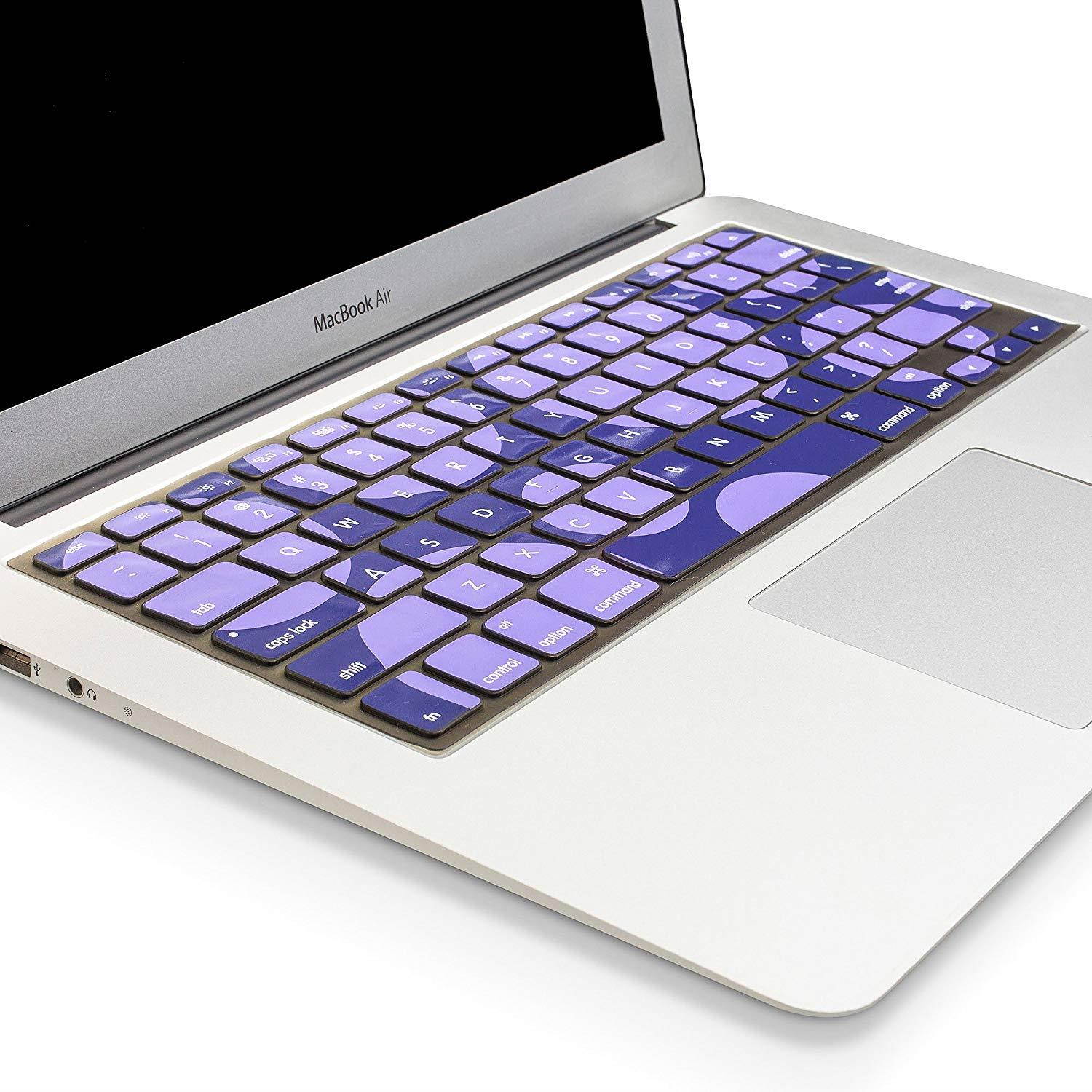 Kuzy Circles PURPLE Keyboard Cover Silicone Skin for MacBook Pro 13" 15" 17" (with or w/out Retina Display) iMac and MacBook Air 13" - Purple