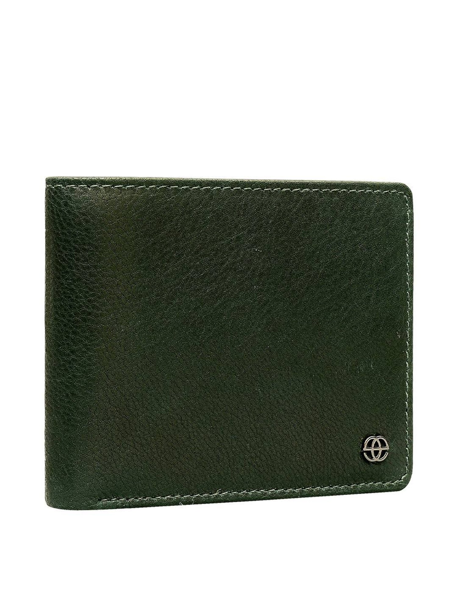 Eske Paris Green Casual Leather Bi-Fold Wallet for Men