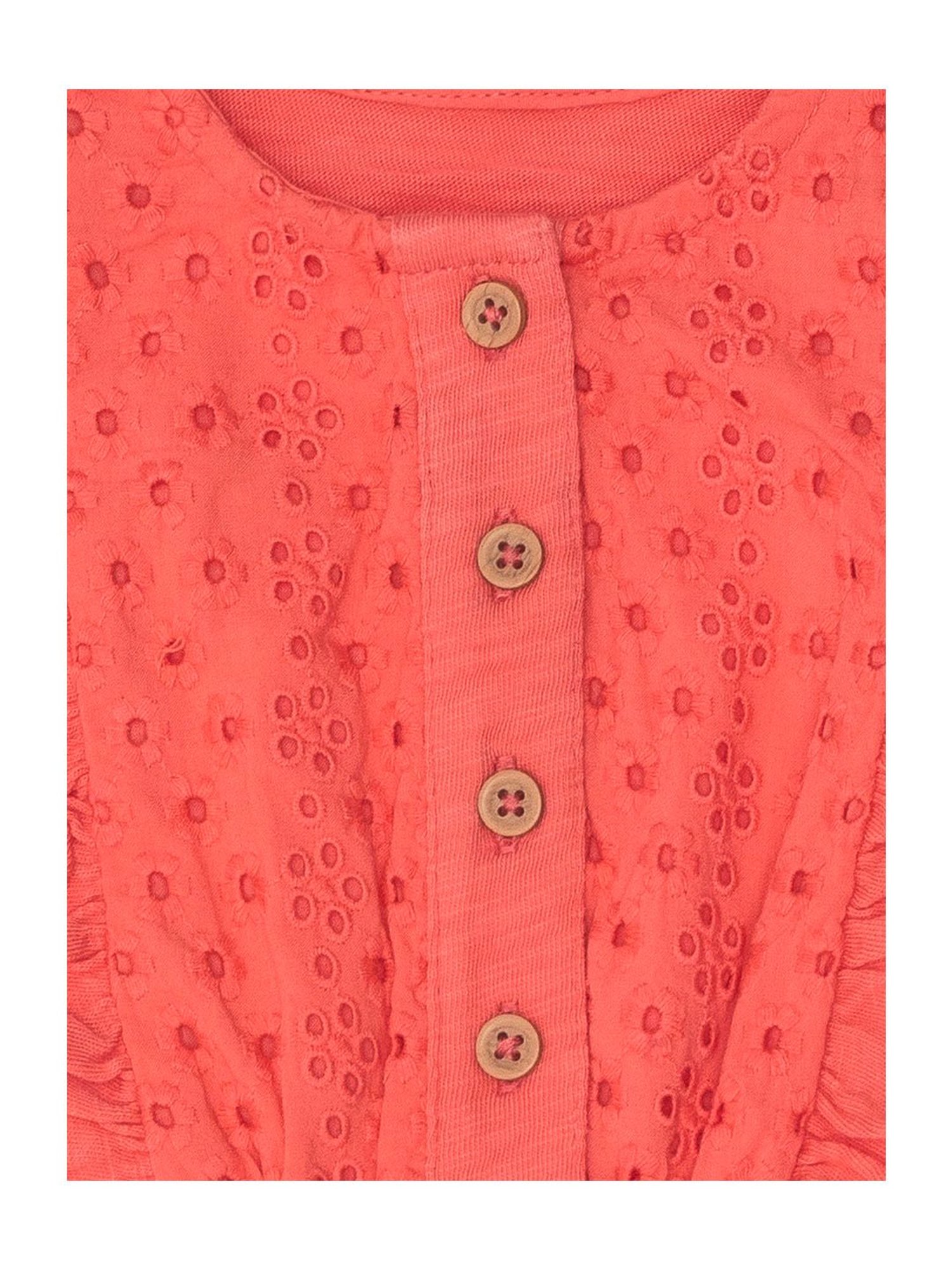 Nino Bambino Kids Peach Cut Work Jumpsuits