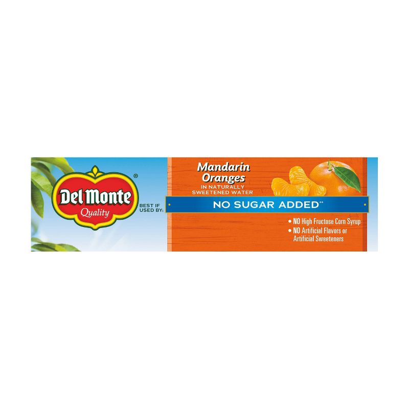 Del Monte No Sugar Added Mandarin Oranges In Artificially Sweetened Water Fruit Cups - 4ct