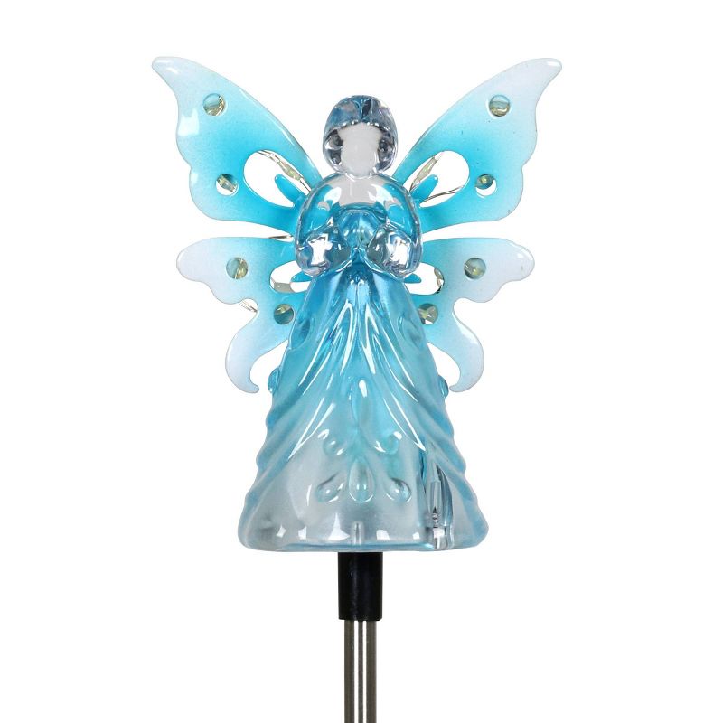 33.85" Acrylic Solar Angel Stake Blue - Exhart